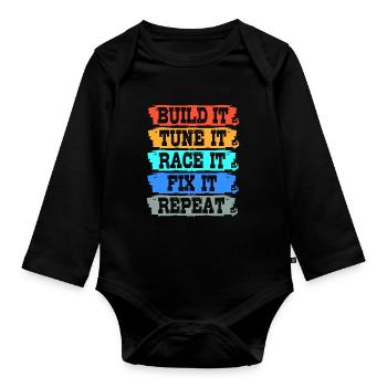 Motorist - Organic Longsleeve Baby Bodysuit - black - Front