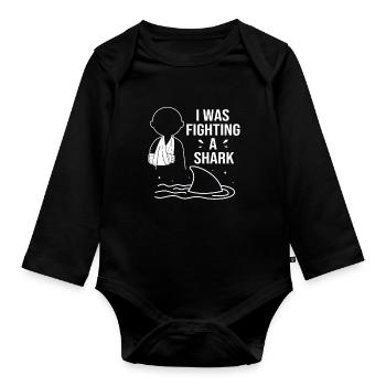 Gebrochener Arm Knochen Knochenbruch - Baby Bio-Langarm-Body - Schwarz - Vorne