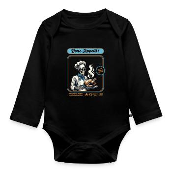 Skeleton Truthahn Koch - Baby Bio-Langarm-Body - Schwarz - Vorne