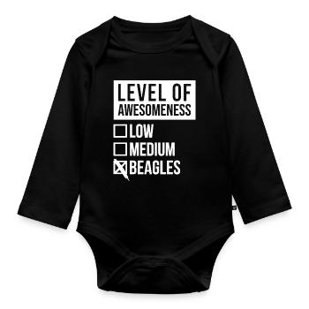 Beagle - Organic Longsleeve Baby Bodysuit - black - Front