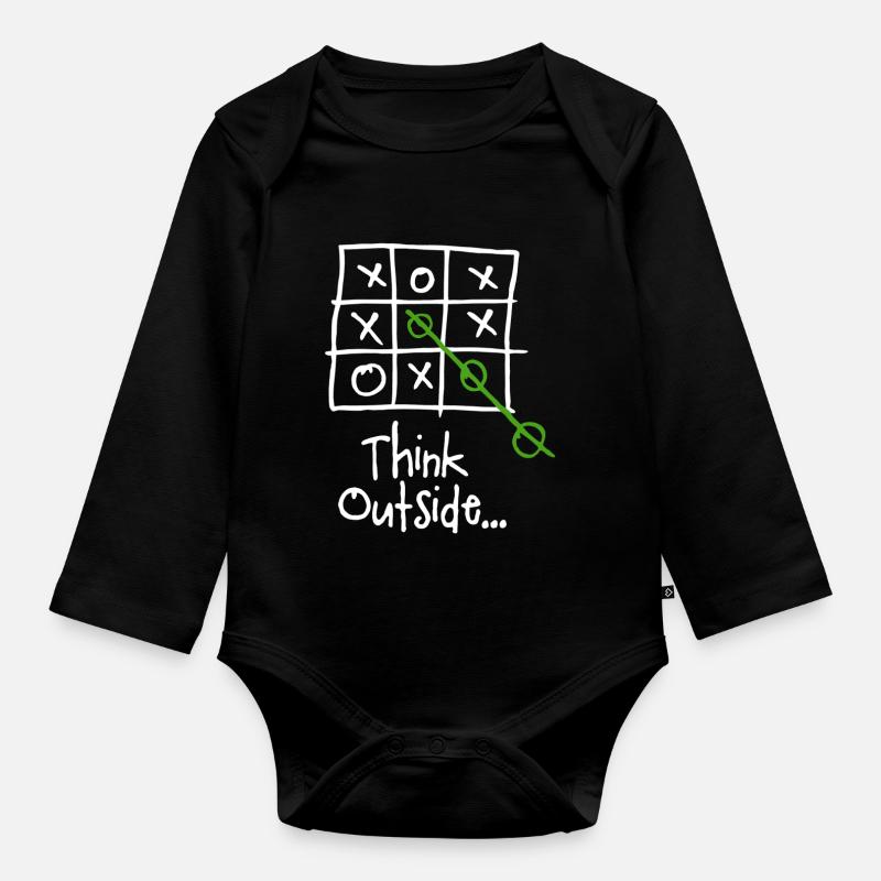 Think Outside the Box - Pensez Hors des Cases - Body Bébé bio manches longues - noir