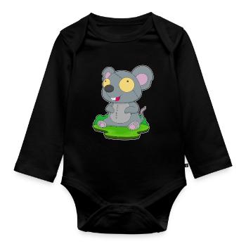 Mouse Halloween Zombie - Organic Longsleeve Baby Bodysuit - black - Front