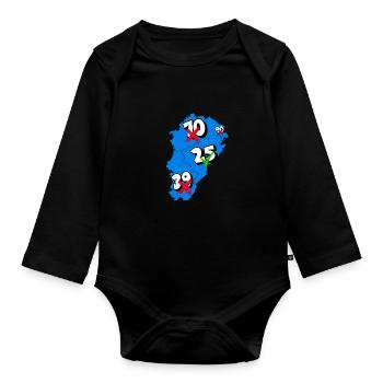 Région franche comté - Body Bébé bio manches longues - noir - Devant