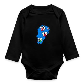 Région franche comté - Body Bébé bio manches longues - noir - Devant