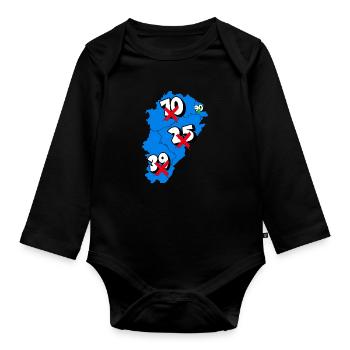 Région franche comté - Body Bébé bio manches longues - noir - Devant