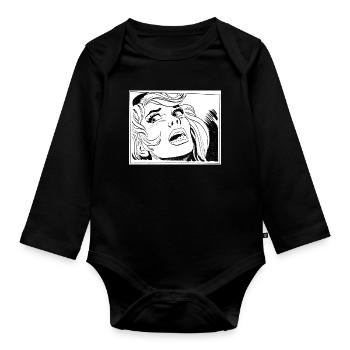 34 Fille - Body Bébé bio manches longues - noir - Devant