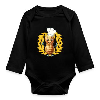 Peanut Cook Cooks Cook Thumbs Up Cooking - Organic Longsleeve Baby Bodysuit - black - Front