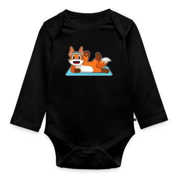 Fuchs Yoga Fitness Gymnastik - Baby Bio-Langarm-Body - Schwarz - Vorne