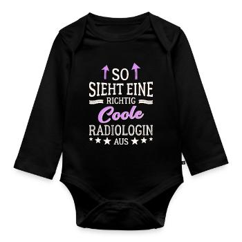 So sieht eine richtig coole Radiologin aus Röntgen - Baby Bio-Langarm-Body - Schwarz - Vorne