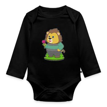 Fleur de lion - Body Bébé bio manches longues - noir - Devant