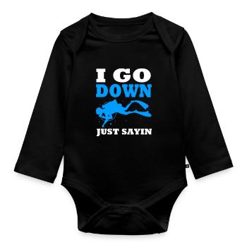 Dive - Organic Longsleeve Baby Bodysuit - black - Front