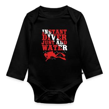 Dive - Organic Longsleeve Baby Bodysuit - black - Front