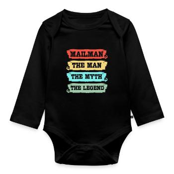 Postbote - Baby Bio-Langarm-Body - Schwarz - Vorne