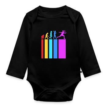 Badminton - Organic Longsleeve Baby Bodysuit - black - Front