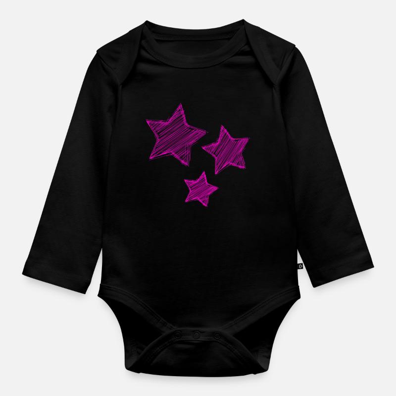 STERN. HERZ. PAAR. VALENTINSTAG - Baby Bio-Langarm-Body - Schwarz