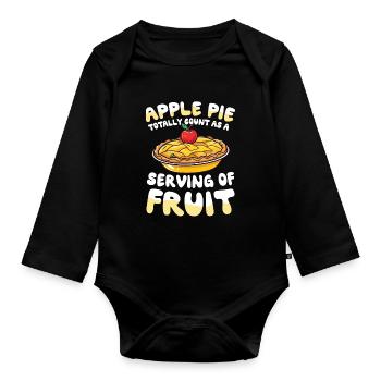 Apple Pie Totally Count As A Serving Of Fruit - Baby Bio-Langarm-Body - Schwarz - Vorne
