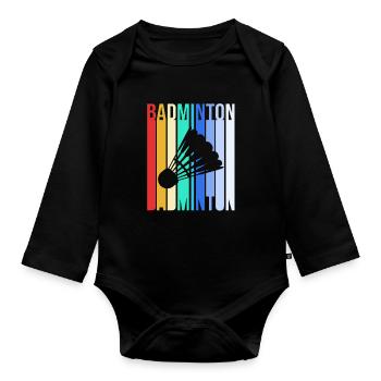 Badminton - Organic Longsleeve Baby Bodysuit - black - Front