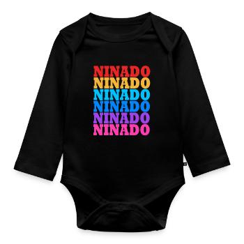 Tornado Birthday Children's Birthday Party - Organic Longsleeve Baby Bodysuit - black - Front