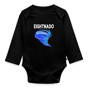 Tornado Birthday Children's Birthday Party - Organic Longsleeve Baby Bodysuit - black - Front