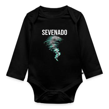 Tornado Birthday Children's Birthday Party - Organic Longsleeve Baby Bodysuit - black - Front