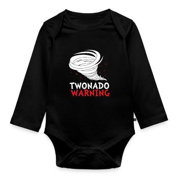 Tornado Birthday Children's Birthday Party - Organic Longsleeve Baby Bodysuit - black - Front