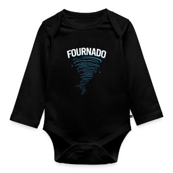 Tornado Birthday Children's Birthday Party - Organic Longsleeve Baby Bodysuit - black - Front