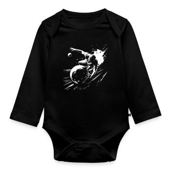 Graphiques de bowling - Body Bébé bio manches longues - noir - Devant