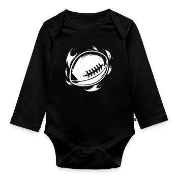 Graphismes de football - Body Bébé bio manches longues - noir - Devant