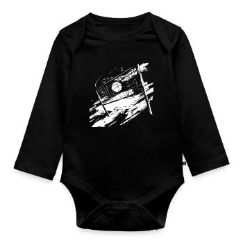 Volleyball Skizze - Baby Bio-Langarm-Body - Schwarz - Vorne