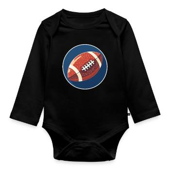 Football Graphics - Organic Longsleeve Baby Bodysuit - black - Front