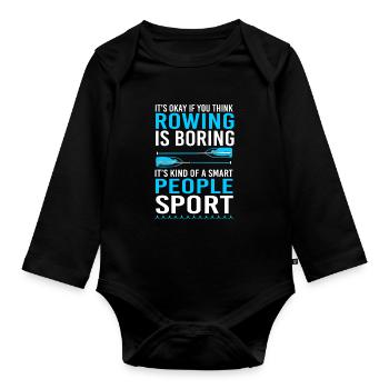 Rowing Team Rowing Rowing Rowing Boat Rowers - Organic Longsleeve Baby Bodysuit - black - Front