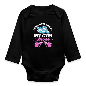Pole Dance - Organic Longsleeve Baby Bodysuit - black - Front