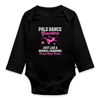 Pole Dance - Baby Bio-Langarm-Body - Schwarz - Vorne