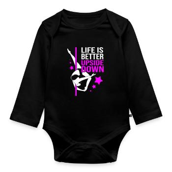 Pole Dance - Organic Longsleeve Baby Bodysuit - black - Front