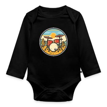 Trapset Comic Look - Organic Longsleeve Baby Bodysuit - black - Front