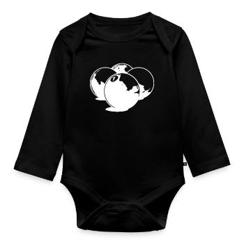 Billiard Balls Drawing - Organic Longsleeve Baby Bodysuit - black - Front