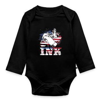 Tattoo Artist Tattoo Artist Tattooed Tattoo - Organic Longsleeve Baby Bodysuit - black - Front