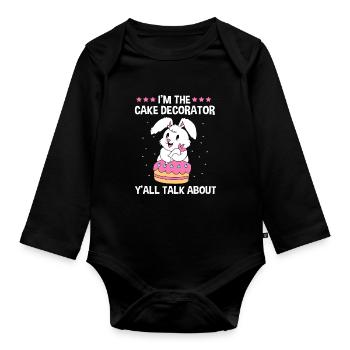 Cake Tartlet Decoration Cake - Organic Longsleeve Baby Bodysuit - black - Front