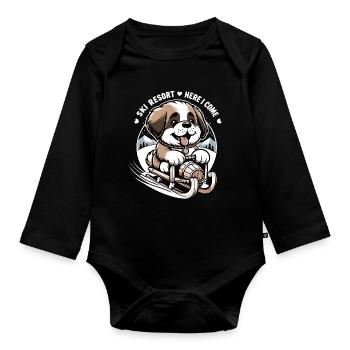 Chien Saint-Bernard - Body Bébé bio manches longues - noir - Devant