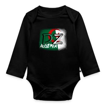 DZ Algerien Algerien Große Algerier - Baby Bio-Langarm-Body - Schwarz - Vorne