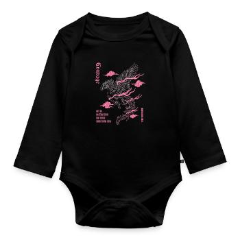 Courage – Phoenix Wiedergeburt Design - Baby Bio-Langarm-Body - Schwarz - Vorne