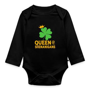 Shenanigan - Organic Longsleeve Baby Bodysuit - black - Front