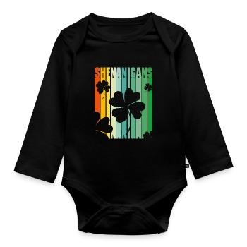 Shenanigan - Organic Longsleeve Baby Bodysuit - black - Front