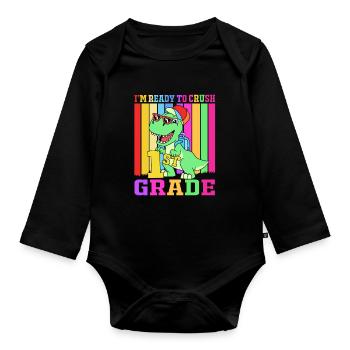 First Year - Organic Longsleeve Baby Bodysuit - black - Front