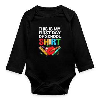 First Year - Organic Longsleeve Baby Bodysuit - black - Front