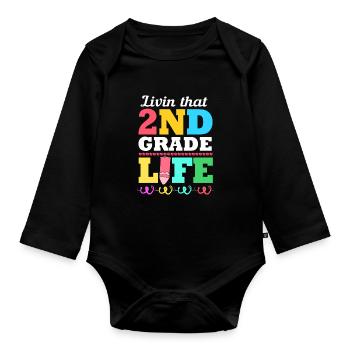 2. Klasse - Baby Bio-Langarm-Body - Schwarz - Vorne