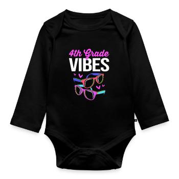4e année - Body Bébé bio manches longues - noir - Devant