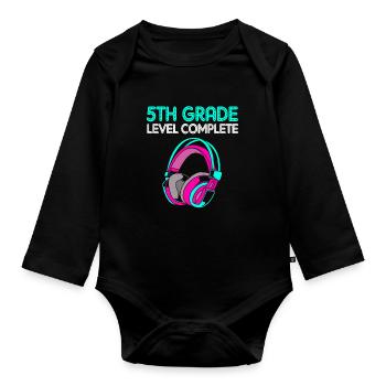 5. Klasse - Baby Bio-Langarm-Body - Schwarz - Vorne