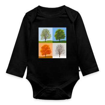 Seasons - Organic Longsleeve Baby Bodysuit - black - Front