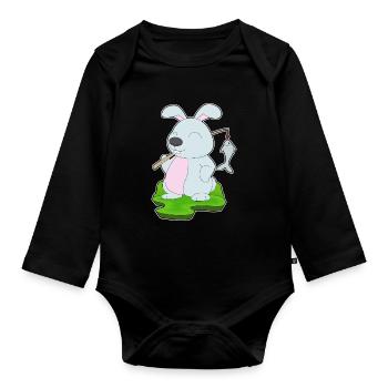 Pêche au poisson bunny Angler - Body Bébé bio manches longues - noir - Devant